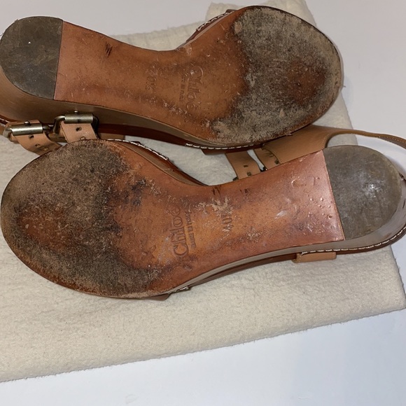 Authentic Chloe Leather wedges 40.5 - Picture 6 of 7